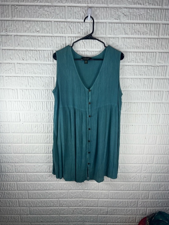 Stillwater Supply Co. Tops - Stillwater Supply Sleeveless Button-Front Teal Tunic Dress